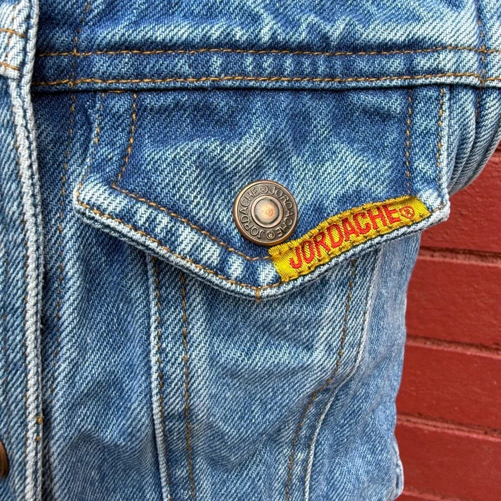 Vintage Y2K Jordache‎ Denim Vest Girls Size 3T Sleeveless Trucker Jacket Preppy